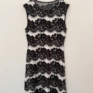 🖤NWT  Vince Sleeveless Sweater Dress – Size Medium – Black & White Print